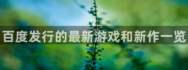 新城平台进·新城平台：百度发行的最新游戏和新作一览